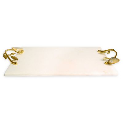 Classic Touch Marble 16-Inch Agate Handled Challah Tray image