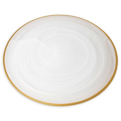 Classic Touch Trophy Alabaster Charger Plates (Set of 4)