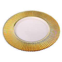 Classic Touch Trophy Ridged Charger Plates in Gold (Set of 4)