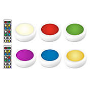Brilliant Evolution Color Changing LED Puck Light with 2 Remotes (6-Pack)