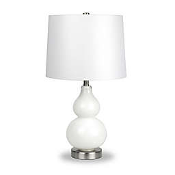 Hudson&Canal Katrina Table Lamp in Nickel Plated Glass