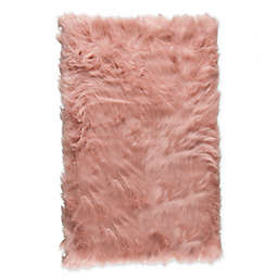 Luxe Faux Fur™ Hudson 2' X 3' Tufted Area Rug in Dusty Rose