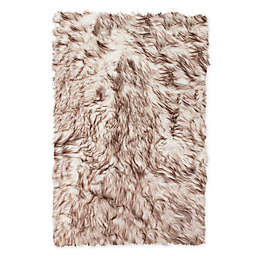 Luxe Faux Fur™ Hudson 2' X 3' Tufted Area Rug in White/brown