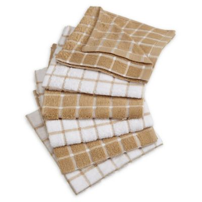 beige kitchen towels