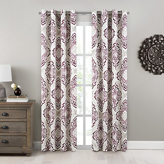 Alternate image 1 for Design Solutions Caleb 84-Inch Grommet Light-Filtering Window Curtain Panel in Berry (Single)
