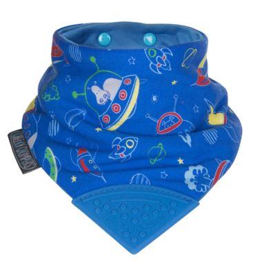 Cheeky Chompers&reg; Neckerchew&reg; Space Rockers 2-in-1 Teething Bandana Bib in Blue. View a larger version of this product image.