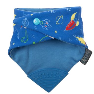 Cheeky Chompers&reg; Neckerchew&reg; Space Rockers 2-in-1 Teething Bandana Bib in Blue. View a larger version of this product image.
