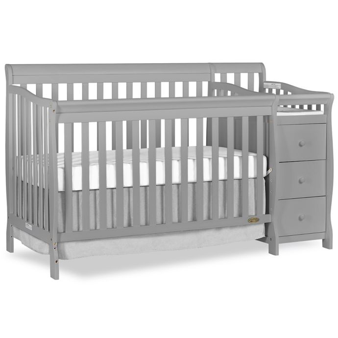 Dream On Me Brody 5 In 1 Convertible Crib And Changer In Pebble