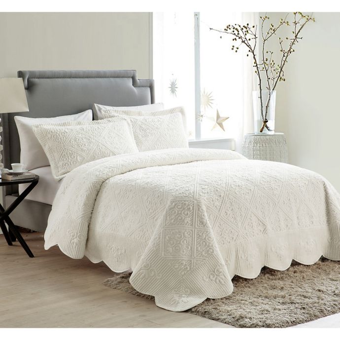 VCNY Home Westland Quilted Plush Bedspread Set  Bed Bath & Beyond