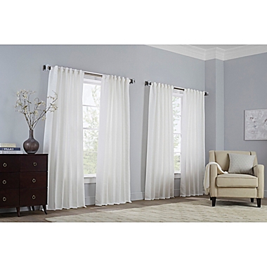 Basel 108-Inch Pinch Pleat Window Curtain Panel in Platinum (Single). View a larger version of this product image.