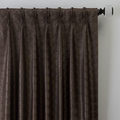 Dimensions 63-Inch Pinch Pleat Window Curtain Panel in Bronze (Single)