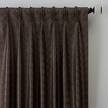 Dimensions 63-Inch Pinch Pleat Window Curtain Panel in Bronze (Single). View a larger version of this product image.