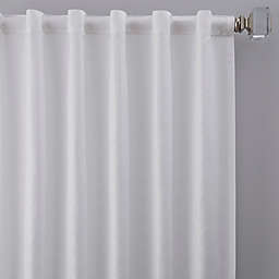 Dimensions 95-Inch Rod Pocket/Back Tab Window Curtain Panel in White (Single)