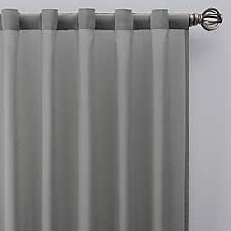 Esteem 108-Inch Rod Pocket/Back Tab Sheer Linen Window Curtain Panel in Fog (Single)
