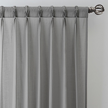 Esteem 84-Inch Pinch Pleat Sheer Linen Window Curtain Panel in Fog (Single). View a larger version of this product image.