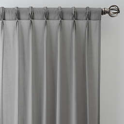 Esteem 84-Inch Pinch Pleat Sheer Linen Window Curtain Panel in Fog (Single)