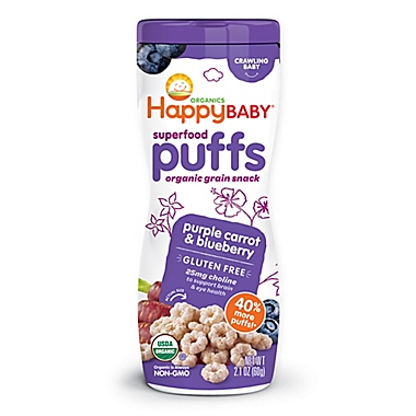 Happy Puffs&trade; Happy Puffs&trade; Organic 2.1 oz. Puffs with Purple Carrot and Blueberry. View a larger version of this product image.