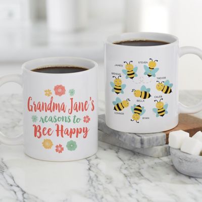 Bee Happy Personalized 11 oz. Coffee Mug