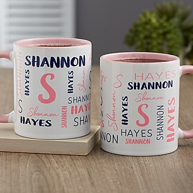 Notable Name Personalized 11 oz. Coffee Mug in Pink. View a larger version of this product image.