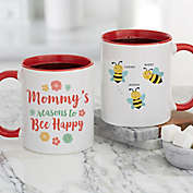 Bee Happy Personalized 11 oz. Coffee Mug in Red