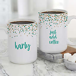 Sparkling Name Personalized 15 oz. Coffee Mug in White