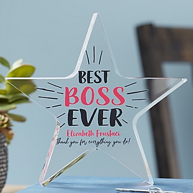 Best Boss Ever Personalized Colored Star Award. View a larger version of this product image.