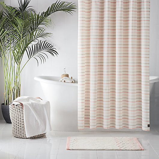 Alternate image 1 for UGG® Lena Striped Shower Curtain in Pink