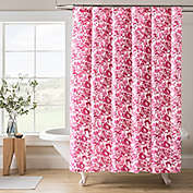 Kim Parker Fiona Shower Curtain in White/Pink