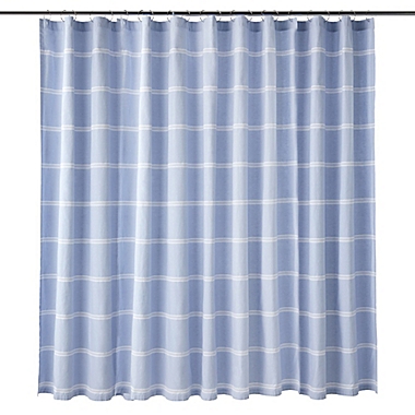 Calvin Klein Eileen Shower Curtain in Blue/White. View a larger version of this product image.