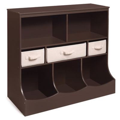 badger basket combo bin storage unit with 3 baskets gray
