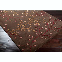 Surya Athena Floral 2'6 x 8' Hand Tufted Runner in Brown/Red