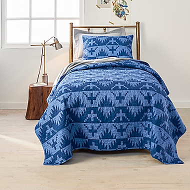 Pendleton Spider Rock 2-Piece Reversible Twin Coverlet Set in Blue. View a larger version of this product image.