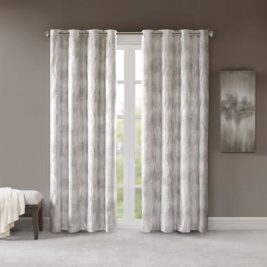 SunSmart Victorio Grommet Top 84-Inch Window Curtain Panel in Grey (Single). View a larger version of this product image.