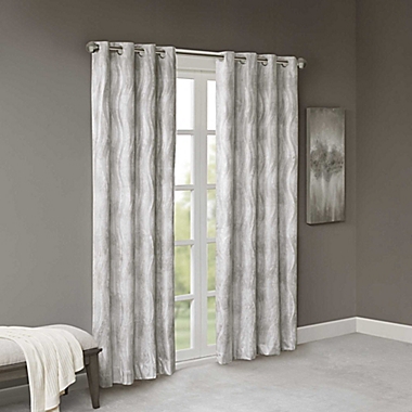 SunSmart Victorio Grommet Top 108-Inch Window Curtain Panel in Grey (Single). View a larger version of this product image.