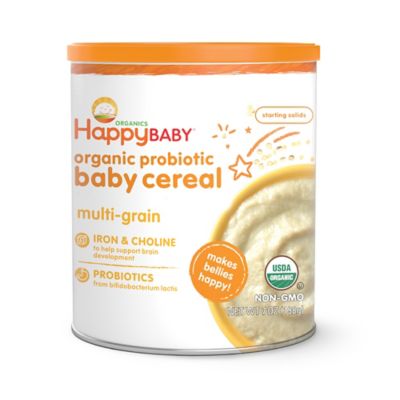 happy baby organic probiotic baby cereal with choline oatmeal