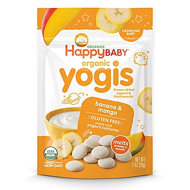 Happy Baby&trade; Happy Yogis&trade; 1 oz. Organic Yogurt & Fruit Snacks in Banana Mango. View a larger version of this product image.