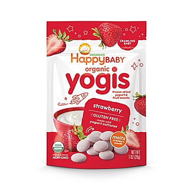 Happy Baby&trade; Happy Yogis&trade; 1 oz. Organic Yogurt & Fruit Snacks in Strawberry. View a larger version of this product image.
