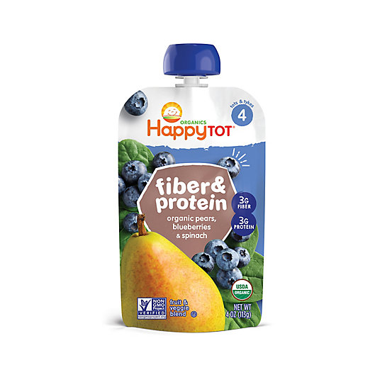 Alternate image 1 for Happy Baby™ Happy Tot™ Organic Fiber & Protein 4 oz. Pear, Blueberry, Spinach