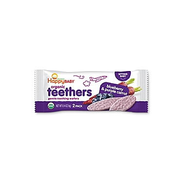 Happy Baby&trade; Gentle Teethers 12-Packs of 2 Blueberry & Purple Carrot Organic Teething Wafers. View a larger version of this product image.