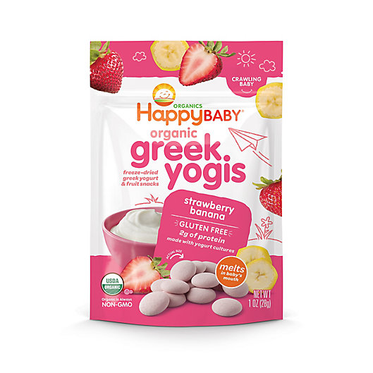 Alternate image 1 for Happy Baby Happy Yogis Greek Yogurt Fruit and Veggie Snacks in Strawberry Banana