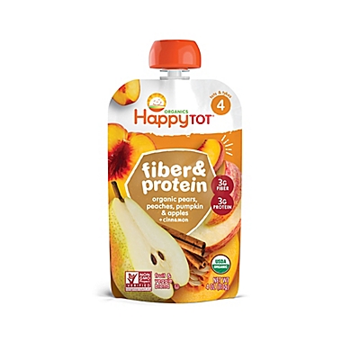 Happy Baby&trade; Happy Tot&trade; Organic Fiber & Protein 4 oz. Apple, Peach Pumpkin, and Cinnamon Pouch. View a larger version of this product image.