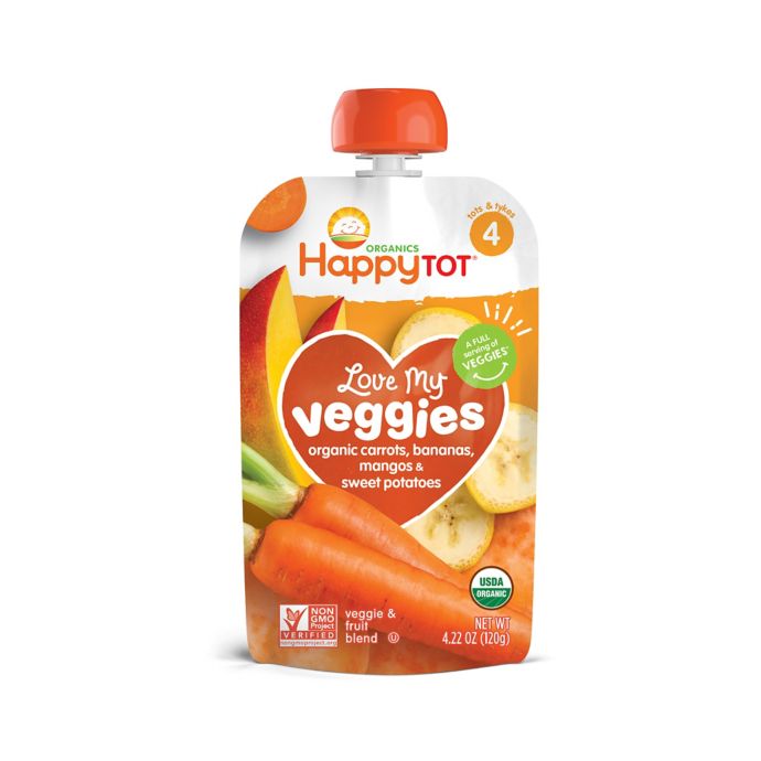 Happy Baby Happy Tot Love My Veggies Organic 4.22 oz. Carrot, Banana