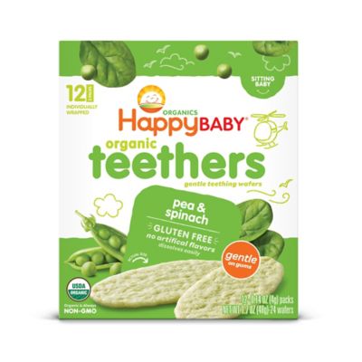Happy Baby&trade; Gentle Teethers 12-Packs of 2 Pea & Spinach Organic Teething Wafers