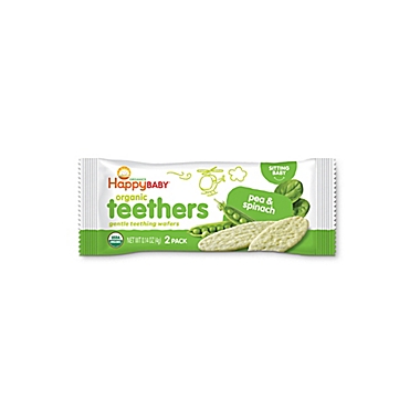 Happy Baby&trade; Gentle Teethers 12-Packs of 2 Pea & Spinach Organic Teething Wafers. View a larger version of this product image.