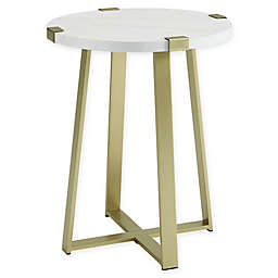 Forest Gate™ Sage Industrial Modern Round Side Table in Gold