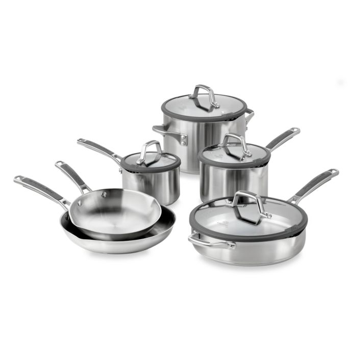 Simply Calphalon® Easy System™ Stainless Steel 10-Piece Cookware Set  Bed Bath & Beyond