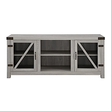 Forest Gate&trade; Wheatland 58-Inch TV Stand in Stone Grey. View a larger version of this product image.