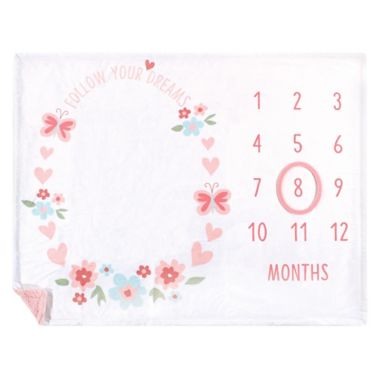 Hudson Baby&reg; Follow Your Dreams Milestone Blanket in Pink. View a larger version of this product image.