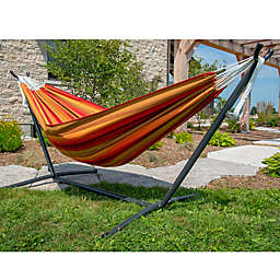 Vivere® 9-Foot Double Hammock in Sunbrella® Fabric with Stand in Sunset
