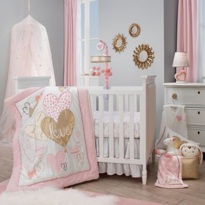 solid pink crib bedding